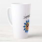 Farbenfrohe Lotus Balance bei weiblichen Yoga Vibe Milchtasse (Linke Ecke)