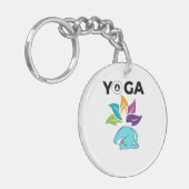 Farbenfrohe Lotus Balance bei weiblichen Yoga Vibe Schlüsselanhänger (Vorderseite links)