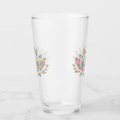 Farbenfrohe Lotus Blume Design Trinkglas Glas (Rechts)