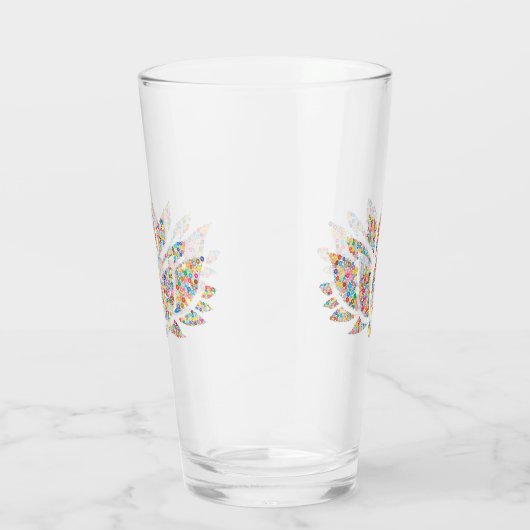 Farbenfrohe Lotus Blume Design Trinkglas Glas (Rechts)