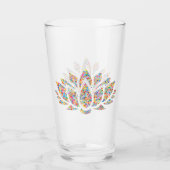 Farbenfrohe Lotus Blume Design Trinkglas Glas (Vorderseite)