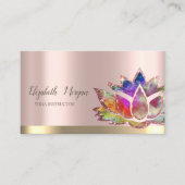 Farbenfrohe Lotus Blume Rose Gold Yoga Instructor Visitenkarte (Vorderseite)