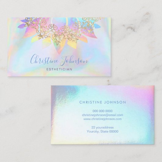 ・ farbenfrohe Lotus Blume Skincare IMITATE Iriabit Visitenkarte (Vorne/Hinten)