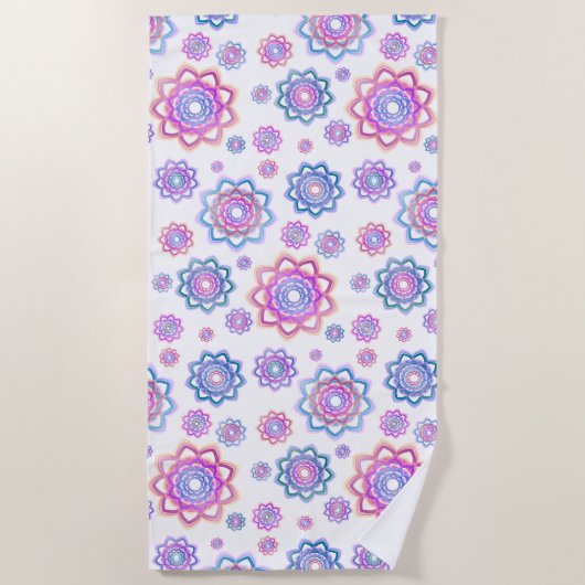 Farbenfrohe Lotus Einfach rosa Pastellgrün Strandtuch (Vorderseite)