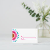 Farbenfrohe Lotus Floral Wedding Plcecard Platzkarte (Stehend Vorderseite)