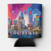 Farbenfrohe Louisville Skyline Abstrakt Art Dosenkühler (Vorderseite)