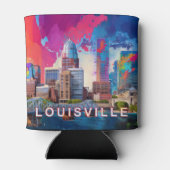 Farbenfrohe Louisville Skyline Abstrakt Art Dosenkühler (Rückseite)