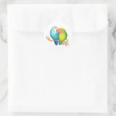 Farbenfrohe Lovebird-Aufkleber Runder Aufkleber (Tasche)