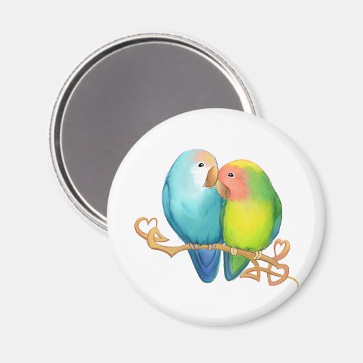 Farbenfrohe Lovebirds Magnet (Vorderseite/Rückseite)