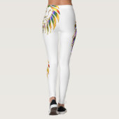 Farbenfrohe Löwe auf allen farbigen Leggings (Rückseite)