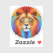 farbenfrohe Löwe Aufkleber (Blatt)