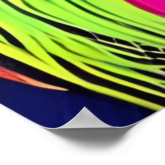 Farbenfrohe Löwe Digitale Kunst Poster (Ecke)