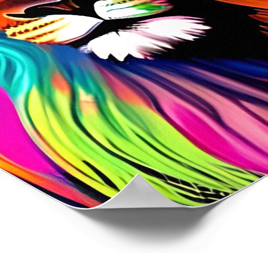 Farbenfrohe Löwe Digitale Kunst Poster