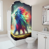 farbenfrohe Löwe Duschvorhang (Beispiel)