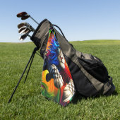 farbenfrohe Löwe Golfhandtuch (Gras)