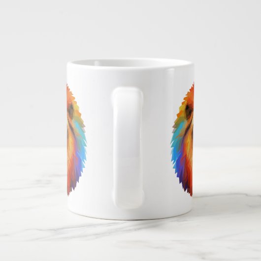 farbenfrohe Löwe Jumbo-Tasse (Rückseite)