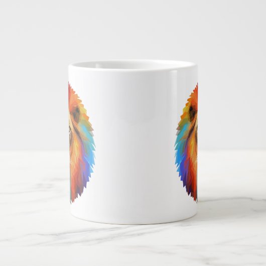farbenfrohe Löwe Jumbo-Tasse (Vorderseite)
