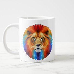 farbenfrohe Löwe Jumbo-Tasse