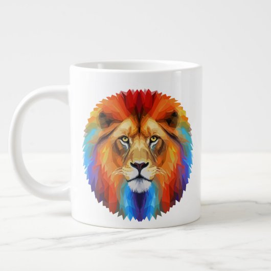 farbenfrohe Löwe Jumbo-Tasse (Links)