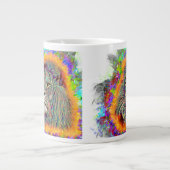 farbenfrohe Löwe Jumbo-Tasse (Vorderseite)