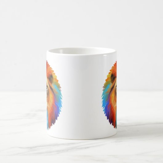 farbenfrohe Löwe Kaffeetasse (Mittel)