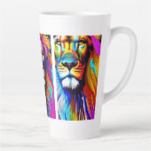 Farbenfrohe Löwen Digitale Kunst Milchtasse (Rechts)