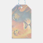 Farbenfrohe Löwenkopf Portrait Ölgemälde Geburtsta Geschenkanhänger (Rückseite)