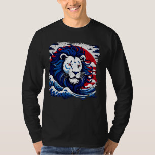 Farbenfrohe Löwenköpfe Kunst mit Ukiyo T-Shirt