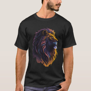 Farbenfrohe Löwenkopfwand T-Shirt