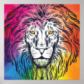 Farbenfrohe Löwenkopie Poster (Vorne)