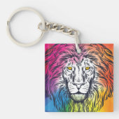 Farbenfrohe Löwenkopie Schlüsselanhänger (Vorderseite)