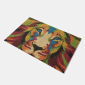 Farbenfrohe Löwenmatte, menschliche Innendekoratio Fußmatte (Schrägansicht)