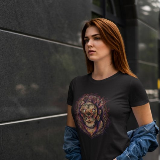 Farbenfrohe Löwenwand T-Shirt
