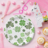 Farbenfrohe Lucky-Klee Pappteller (Party)