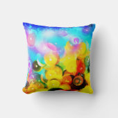 Farbenfrohe Luftbläschen Kissen (Vorderseite)