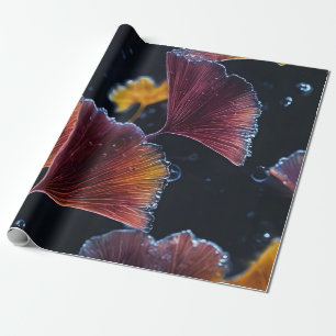 Farbenfrohe Luminogramm-Ginkgo-Blätter Geschenkpapier