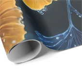 Farbenfrohe Luminogramm-Ginkgo-Blätter Geschenkpapier (Rolleneckpunkt)