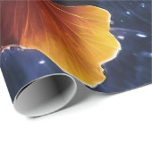 Farbenfrohe Luminogramm-Ginkgo-Blätter Geschenkpapier (Rolleneckpunkt)