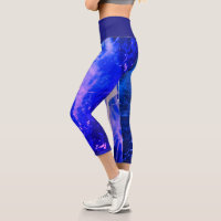 Farbenfrohe Luminy Abstrakt Blue White Navy Leggin