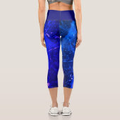Farbenfrohe Luminy Abstrakt Blue White Navy Leggin Capri Leggings (Rückseite)