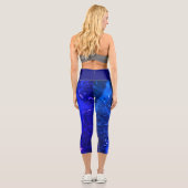 Farbenfrohe Luminy Abstrakt Blue White Navy Leggin Capri Leggings (Rückseite)