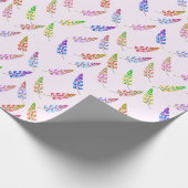 Farbenfrohe Lupine-Wildblume, weißes bohisches Mus Geschenkpapier (Ecke)