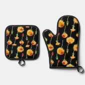 Farbenfrohe Lüster und süßer Ladybugs Oven Mitt Ofenhandschuh & Topflappen-Set (Vorderseite)