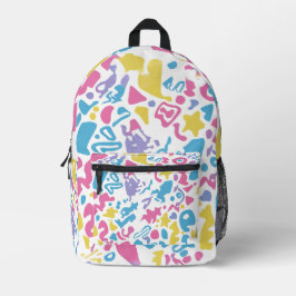 farbenfrohe, lustige Pastellformen Bedruckter Rucksack