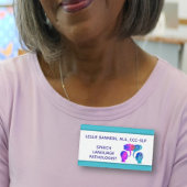 Farbenfrohe, lustige SLP Namenschild