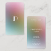 Farbenfrohe Luxus Moderne elegante Monogram-Vorlag Visitenkarte (Vorne/Hinten)