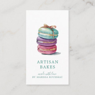 Farbenfrohe Macaron Bäckerei Koch Visitenkarte