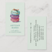 Farbenfrohe Macaron Baker Konditorei Koch Minze Visitenkarte (Vorne/Hinten)
