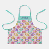 Farbenfrohe Macaron Cookies Imitate Glitzer Name Schürze (Vorderseite)