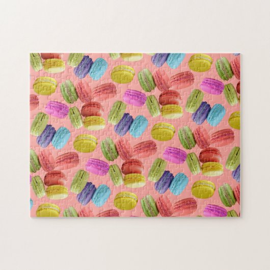 Farbenfrohe Macaron Cookies Muster Puzzle (Horizontal)